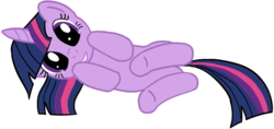 Size: 1024x482 | Tagged: safe, artist:transparentpony, twilight sparkle, pony, unicorn, g4, eyes open, full body, hooves to the chest, lying down, on side, simple background, smiling, solo, transparent background, underhoof, unicorn twilight