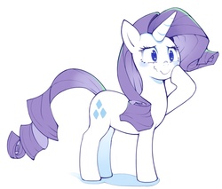 Size: 800x682 | Tagged: safe, artist:sindoll, rarity, pony, unicorn, g4, cute, female, happy, laughing, mare, observer, raribetes, smiling, solo, wavy mouth