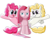 Size: 1500x1250 | Tagged: safe, artist:ccortxx, pinkie pie, surprise, earth pony, pegasus, pony, g1, g4, female, g1 to g4, generation leap, mare, pinkamena diane pie, simple background, transparent background, trinity pie