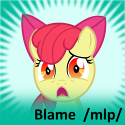 Size: 250x250 | Tagged: safe, apple bloom, g4, /mlp/, meta, official spoiler image, solo, spoiler tag, spoilered image joke