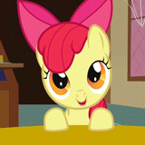Size: 160x160 | Tagged: safe, screencap, apple bloom, call of the cutie, g4, animated, cropped, female, thinking