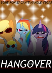 Size: 888x1256 | Tagged: safe, artist:killkatt, applejack, rainbow dash, twilight sparkle, g4, parody, sunglasses, the hangover