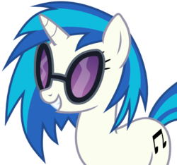 Size: 582x545 | Tagged: safe, dj pon-3, vinyl scratch, pony, unicorn, g4, suited for success, cutie mark, female, horn, mare, simple background, smiling, solo, sunglasses, svg, teeth, transparent background, vector