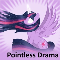 Size: 250x250 | Tagged: safe, twilight sparkle, alicorn, pony, g4, alicorn drama, female, glowing eyes, mare, meta, pointless drama, spoilered image joke, twilight sparkle (alicorn), ultimate twilight