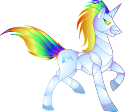 Size: 900x805 | Tagged: safe, artist:rattlesire, oc, oc only, pony, robot, unicorn, rainbow, rattlecat, robot unicorn attack