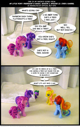 Size: 777x1240 | Tagged: safe, artist:kturtle, comic, irl, my favorite scenes, photo, toy