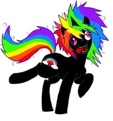 Size: 640x688 | Tagged: safe, artist:rikastormfeldthefox, oc, oc only, oc:rainbow crack, pony, unicorn, derp, simple background, solo