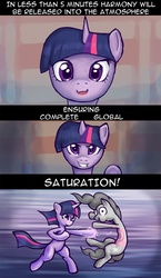 Size: 625x1079 | Tagged: safe, artist:vapgames, pinkie pie, twilight sparkle, earth pony, pony, unicorn, g4, albert wesker, bipedal, parody, resident evil, resident evil 5, unicorn twilight