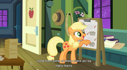 Size: 848x472 | Tagged: safe, screencap, applejack, apple family reunion, g4, youtube caption