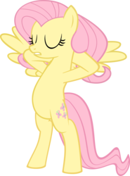 Size: 6393x8643 | Tagged: safe, artist:kyleevee, fluttershy, pegasus, pony, g4, keep calm and flutter on, absurd resolution, belly, bipedal, female, mare, simple background, solo, spread wings, transparent background, vector, wings