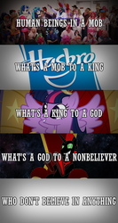 Size: 400x750 | Tagged: safe, twilight sparkle, oc, oc:niggertron, g4, alicorn drama, frank ocean, hasbro, jay-z, kanye west, logo, lyrics, no church in the wild, song reference, text, twilight sparkle (alicorn), watch the throne