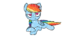 Size: 425x260 | Tagged: safe, artist:naroclie, color edit, edit, rainbow dash, pegasus, pony, g4, animated, bored, colored, cute, dashabetes, eyeroll, female, flop, floppy ears, frame by frame, frown, glare, grumpy, grumpy dash, lazy, lidded eyes, madorable, mare, no catchlights, no pupils, on back, open mouth, prone, rolling, sigh, simple background, smooth as butter, solo, white background, wide eyes