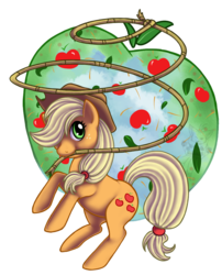 Size: 850x1051 | Tagged: safe, artist:bluedemon00, applejack, earth pony, pony, g4, female, lasso, mouth hold, rearing, simple background, solo, transparent background