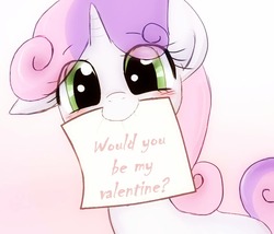 Size: 700x600 | Tagged: safe, artist:aivilcejota, artist:yubi, edit, sweetie belle, pony, g4, solo, valentine