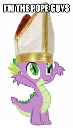 Size: 357x626 | Tagged: safe, spike, g4, image macro, pope, religion, the spike pope