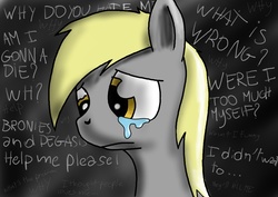 Size: 4092x2893 | Tagged: safe, artist:smog, artist:unknownclement, derpy hooves, pegasus, pony, g4, derpygate, female, high res, mare, sad