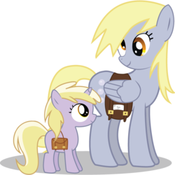 Size: 700x700 | Tagged: safe, artist:chubble-munch, derpy hooves, dinky hooves, pegasus, pony, g4, equestria's best mother, female, mail, mailpony, mare