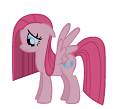 Size: 656x573 | Tagged: safe, artist:durpy, pinkie pie, pegasus, pony, g4, pinkamena diane pie, sad, simple background, vector, white background