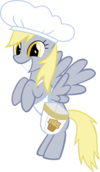 Size: 3091x5339 | Tagged: safe, artist:l1c, derpy hooves, pegasus, pony, g4, chef, female, happy, mare, simple background, smiling, solo, transparent background