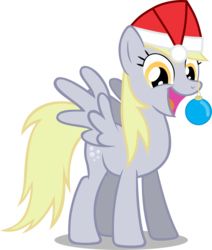 Size: 2326x2749 | Tagged: safe, artist:noxwyll, derpy hooves, pegasus, pony, g4, female, happy, hat, mare, santa hat, simple background, smiling, solo, transparent background, vector