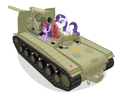 Size: 10000x7800 | Tagged: safe, artist:mrlolcats17, rarity, twilight sparkle, g4, absurd resolution, s-51, simple background, tank (vehicle), transparent background, vector