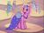 Size: 640x480 | Tagged: safe, screencap, pinkie pie (g3), breezie, earth pony, pony, g3, the princess promenade, background pony, clothes, dress, princess, princess pinkie pie, unnamed breezie, unnamed character