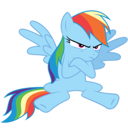 Size: 4032x4032 | Tagged: safe, artist:ambits, rainbow dash, pegasus, pony, g4, .ai available, absurd resolution, crossed arms, female, grumpy, mare, simple background, solo, transparent background, vector