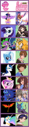 Size: 598x2600 | Tagged: safe, cerberus (g4), nightmare moon, philomena, princess cadance, princess celestia, princess luna, rarity, shining armor, spike, trixie, twilight sparkle, alicorn, cerberus, phoenix, pony, g4, cardcaptor sakura, comparison, comparison chart, eriol hiiragizawa, female, kero, mare, multiple heads, nakuru akizuki, ruby moon, sakura kinomoto, spinel sun, syaoran li, three heads, tomoyo daidouji, touya kinomoto, twilight sparkle (alicorn), yue, yukito tsukishiro