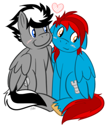 Size: 589x698 | Tagged: safe, artist:billie11893, oc, oc only, pegasus, pony, blushing, cute, gay, heart, male, shipping