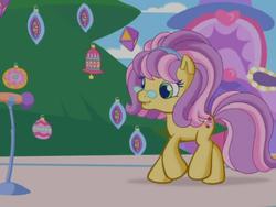 Size: 640x480 | Tagged: safe, screencap, mayor flitter flutter, pony, g3, g3.5, twinkle wish adventure, christmas tree, glasses, tree