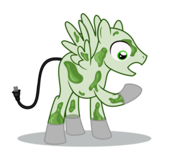 Size: 500x450 | Tagged: safe, artist:kdogfour, oc, oc only, oc:evest greene, lava lamp pony, object pony, original species, pegasus, pony, lava lamp, male, plug, ponified, simple background, transparent background, us plug