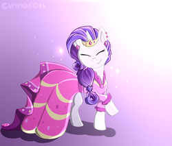 Size: 2200x1875 | Tagged: safe, artist:cinnaroll, rarity, pony, unicorn, g4, clothes, dress, female, gala dress, horn, mare, solo