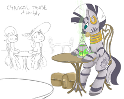 Size: 1280x1017 | Tagged: safe, artist:cynicalmoose, zecora, pony, zebra, g4, 30 minute art challenge, horn