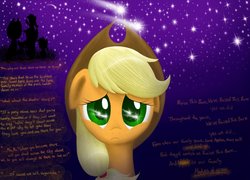 Size: 1600x1152 | Tagged: safe, artist:sweetangeldelight, apple bloom, applejack, big macintosh, earth pony, pony, g4, applejack's parents, feels, male, raise this barn, sad, shooting star, stallion, stars, younger