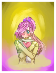 Size: 1024x1344 | Tagged: safe, artist:applestems, fluttershy, human, g4, humanized, valentine's day