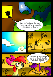 Size: 551x800 | Tagged: safe, artist:neoncabaret, apple bloom, scootaloo, earth pony, pegasus, pony, comic:apple bites, g4, comic, female, filly, tic tac toe