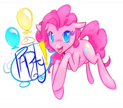 Size: 1280x1121 | Tagged: dead source, safe, artist:morkemime, pinkie pie, earth pony, pony, g4, balloon, female, solo