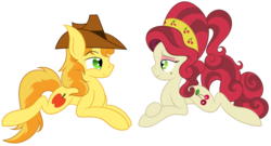 Size: 1024x555 | Tagged: safe, artist:that-spotted-unicorn, braeburn, cherry jubilee, earth pony, pony, g4, cherryburn, female, male, mare, shipping, simple background, stallion, straight, transparent background