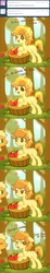 Size: 500x2736 | Tagged: safe, artist:nyonhyon, applejack, braeburn, g4, colt, comic, cute, filly, tumblr