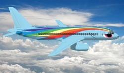 Size: 500x294 | Tagged: safe, rainbow dash, g4, aircraft, flying, jet, plane