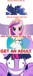 Size: 358x820 | Tagged: safe, princess cadance, princess luna, twilight sparkle, alicorn, pony, princess molestia, g4, female, get an adult, mare, twilight snapple, twilight sparkle (alicorn)