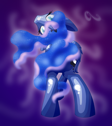 Size: 4000x4535 | Tagged: safe, artist:akoura, princess luna, pony, g4, absurd resolution, female, looking back, solo