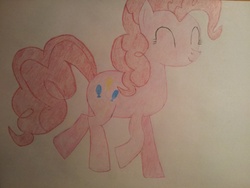 Size: 3264x2448 | Tagged: safe, artist:marxon6, pinkie pie, earth pony, pony, g4, eyes closed, female, smiling, solo, traditional art