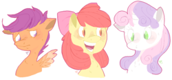 Size: 903x419 | Tagged: safe, artist:stevetwisp, apple bloom, scootaloo, sweetie belle, g4, cutie mark crusaders