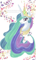 Size: 692x1153 | Tagged: safe, artist:j-minnie, princess celestia, pony, g4, female, solo