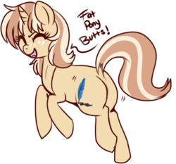 Size: 347x323 | Tagged: safe, artist:lulubell, oc, oc only, oc:lulubell, pony, butt, plot, simple background, solo, transparent background