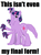 Size: 500x667 | Tagged: safe, twilight sparkle, cerberus, hydra, g4, abomination, cyriak, hana hana no mi, multiple heads, nightmare fuel, not salmon, text, this isn't even my final form, three heads, three-headed pony, wat, what has science done, you need me