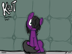 Size: 640x480 | Tagged: safe, artist:dropy, pony, asylum, dreadlocks, hair over one eye, jonathan davis, kolt, korn, male, padded cell, ponified, solo, stallion