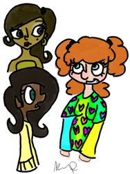 Size: 422x561 | Tagged: safe, artist:kitty-perry, fluttershy, pinkie pie, rarity, human, g4, humanized, natural hair color