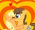 Size: 700x600 | Tagged: safe, artist:tria04, applejack, caramel, g4, blushing, cheek kiss, female, kissing, male, ship:carajack, shipping, stallion, straight